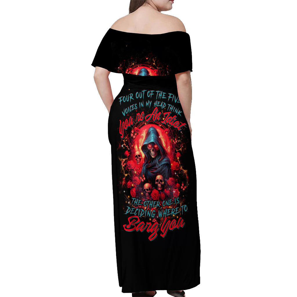 Rose Queen Off Shoulder Maxi Dress Four Out Of The Five Voices In My Head Think You re An Idiot