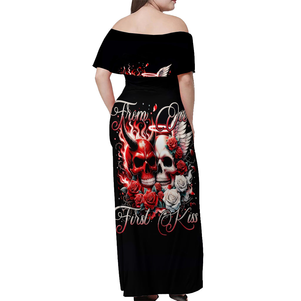 Couple Skull Off Shoulder Maxi Dress From Our First Kiss