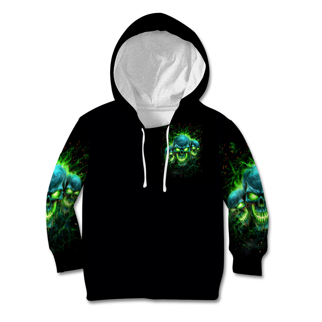 Flame Skull Kid Hoodie I'm Never Alone My Demons Are Wit Me 24/7