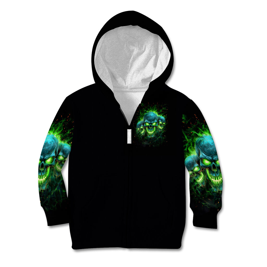 Flame Skull Kid Hoodie I'm Never Alone My Demons Are Wit Me 24/7