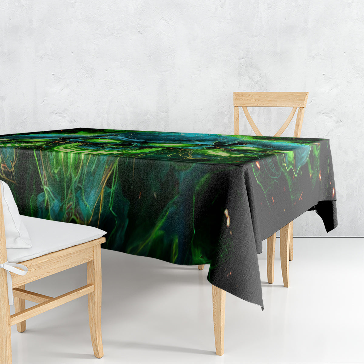 Flame Skull Tablecloth I'm Never Alone My Demons Are Wit Me 24/7