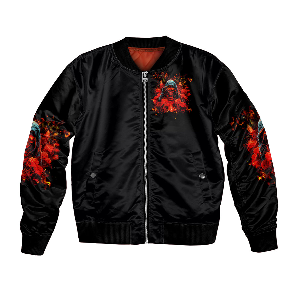 Rose Skull Bomber Jacket Iam Sweet Girl But If You Piss Me Off