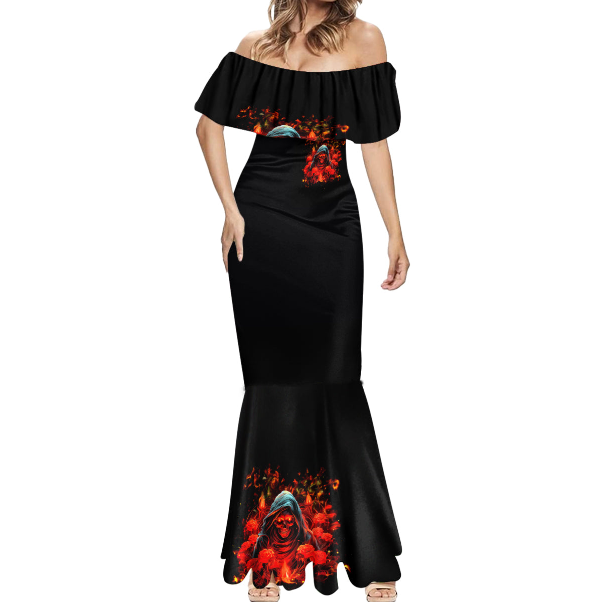 Rose Skull Mermaid Dress Iam Sweet Girl But If You Piss Me Off