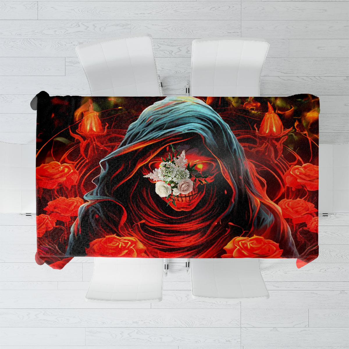 Rose Skull Tablecloth Iam Sweet Girl But If You Piss Me Off