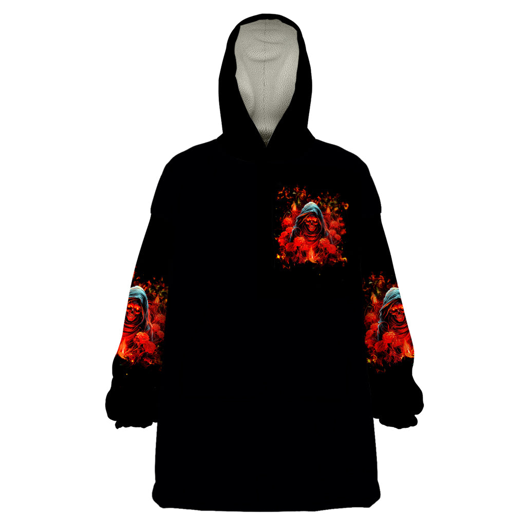 Rose Skull Wearable Blanket Hoodie Iam Sweet Girl But If You Piss Me Off