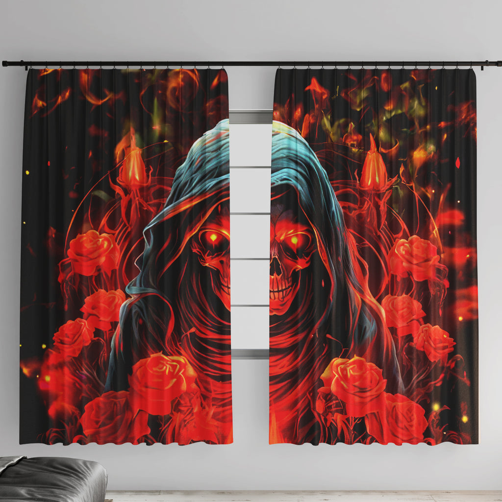 Rose Skull Window Curtain Iam Sweet Girl But If You Piss Me Off
