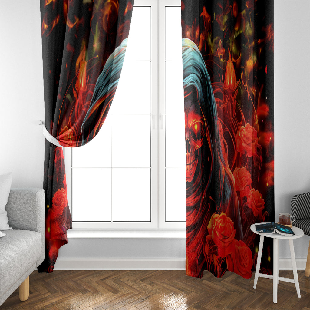Rose Skull Window Curtain Iam Sweet Girl But If You Piss Me Off
