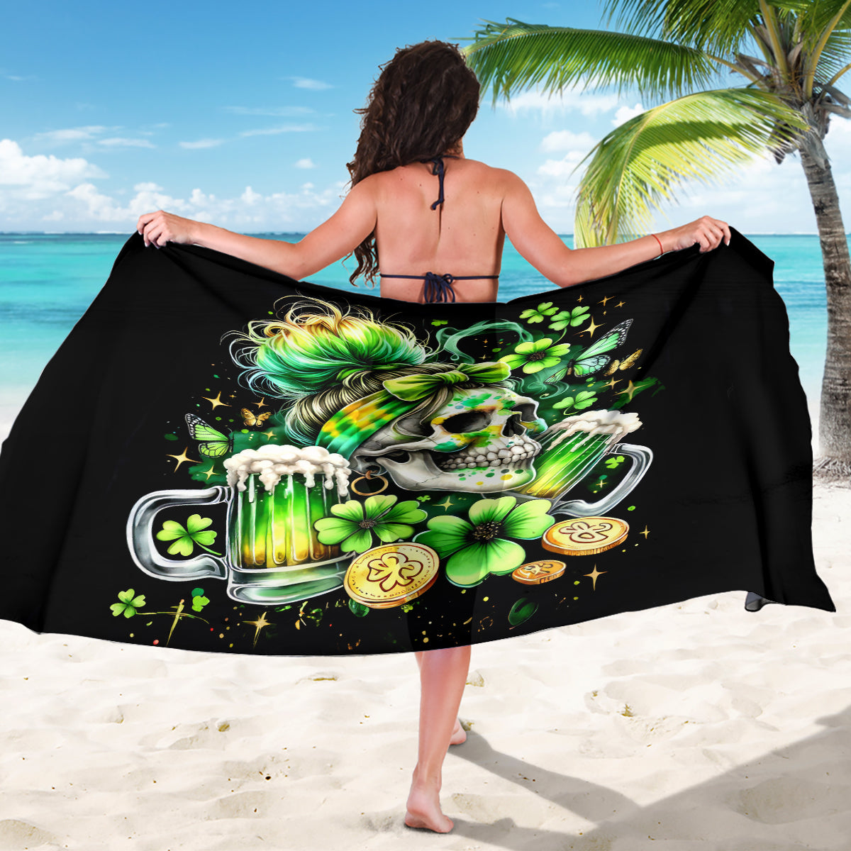 Irish Skull Sarong Drink Up Bitches