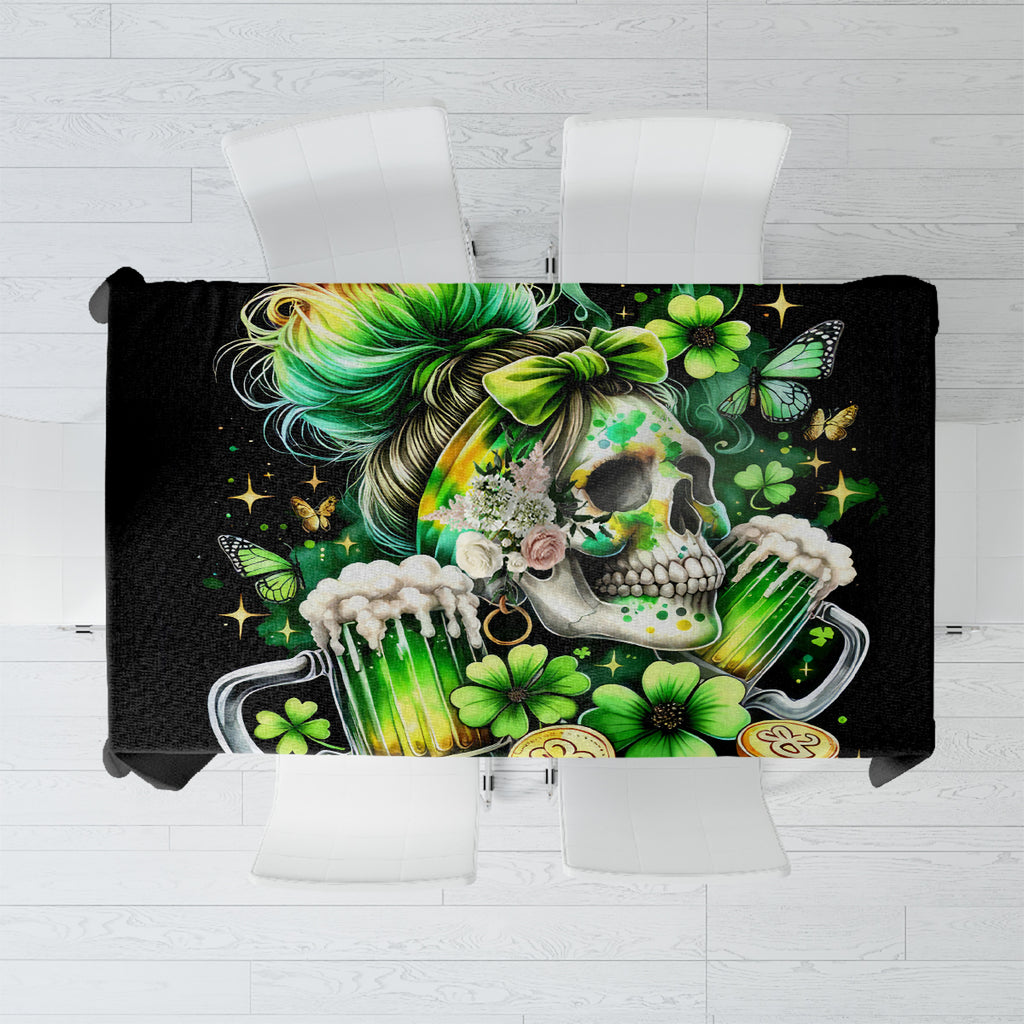 Irish Skull Tablecloth Drink Up Bitches
