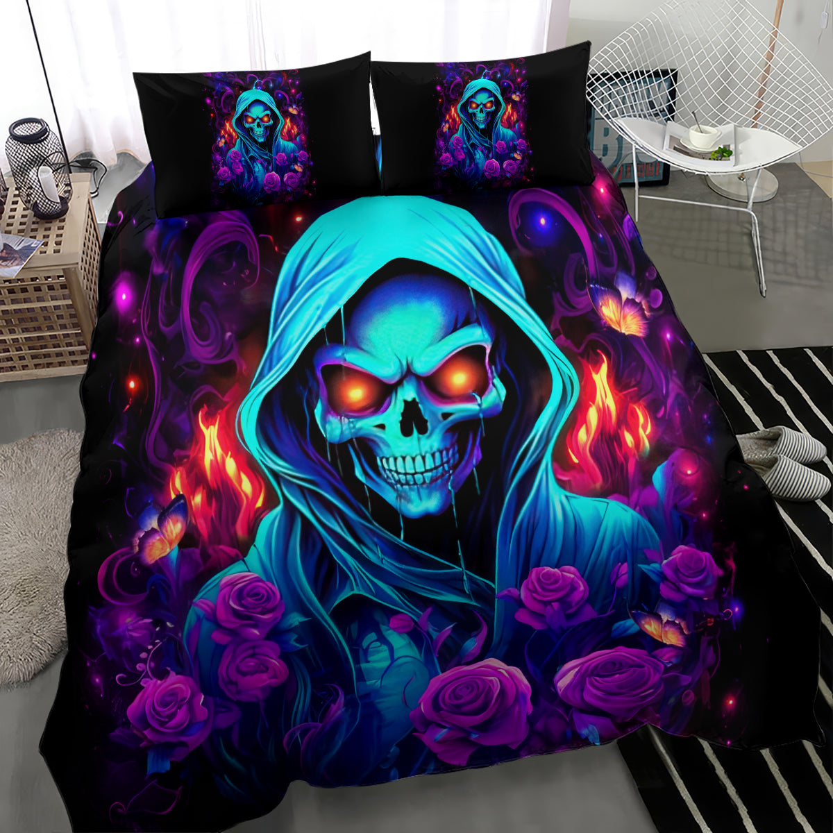 Rose Skull Bedding Set Just So We Are Clear I'm Not Afraid Of You