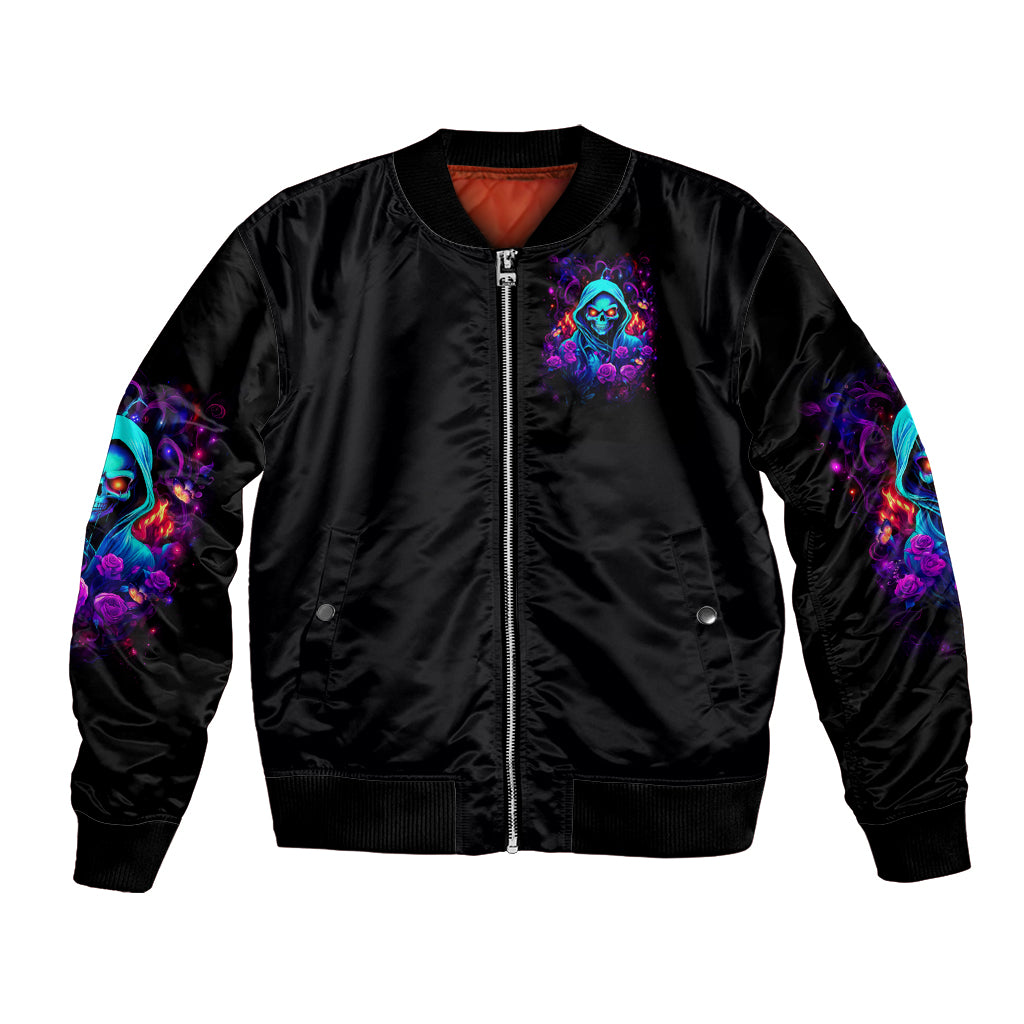 Rose Skull Bomber Jacket Just So We Are Clear I'm Not Afraid Of You