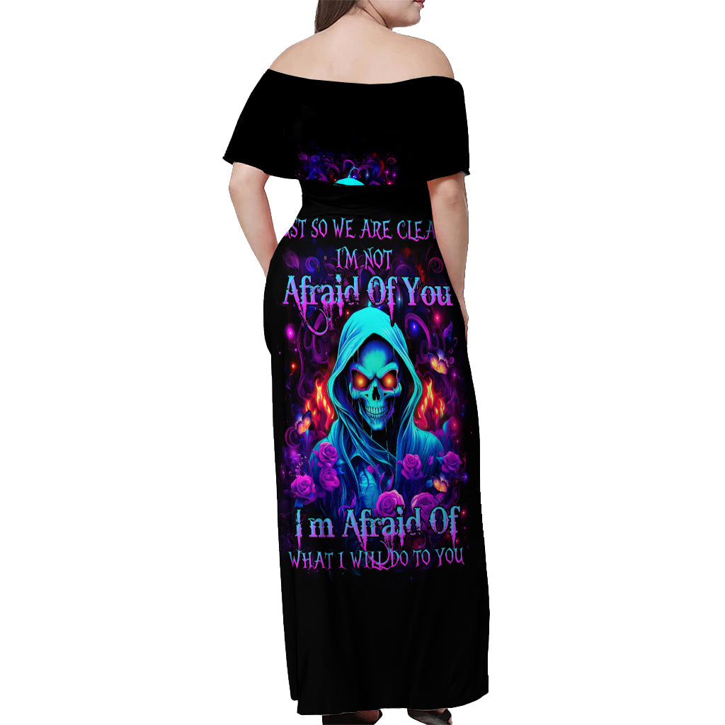 Rose Skull Off Shoulder Maxi Dress Just So We Are Clear I'm Not Afraid Of You