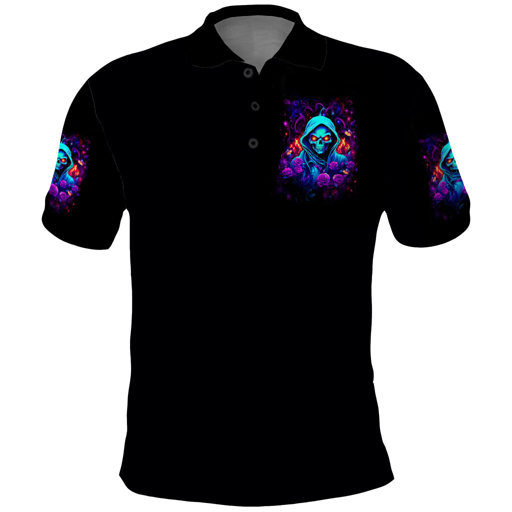 Rose Skull Polo Shirt Just So We Are Clear I'm Not Afraid Of You