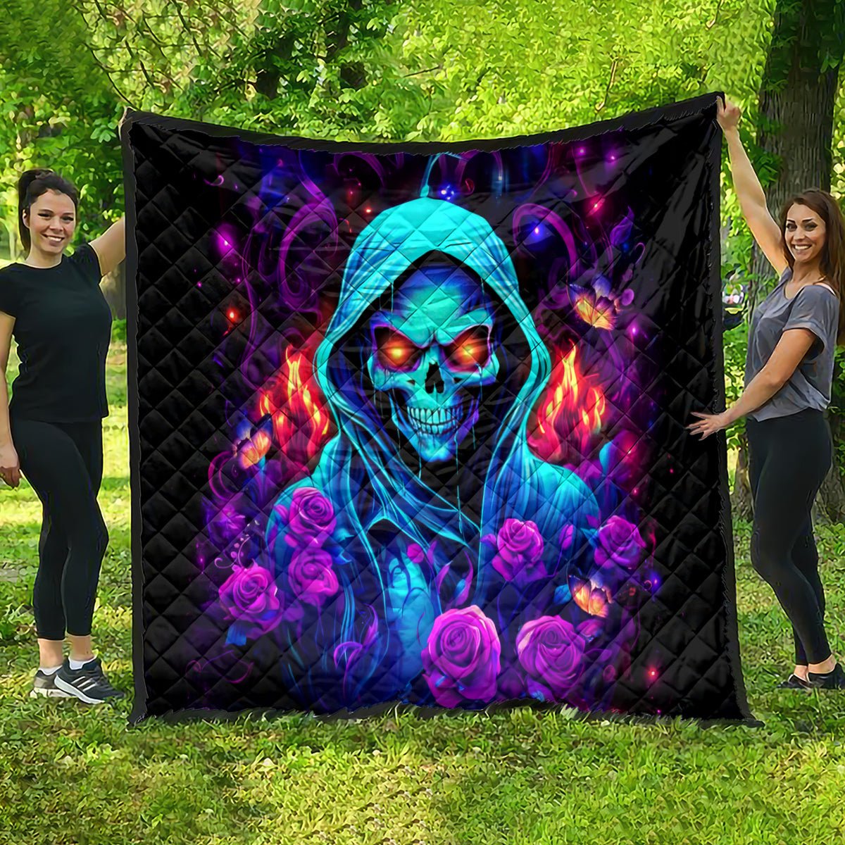 Rose Skull Quilt Just So We Are Clear I'm Not Afraid Of You