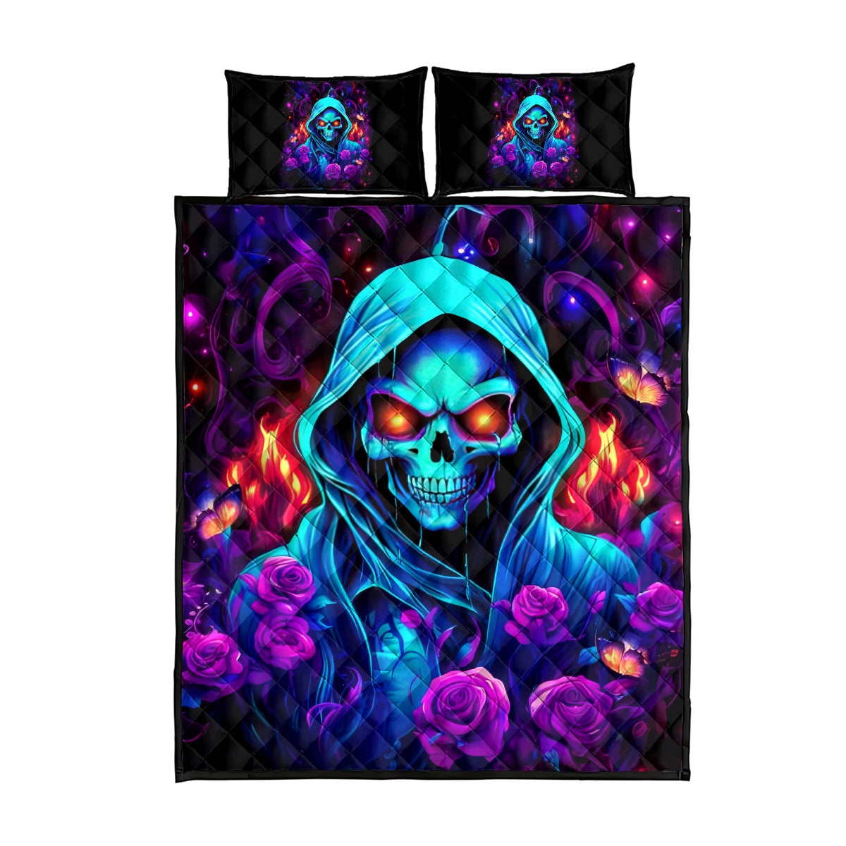 Rose Skull Quilt Bed Set Just So We Are Clear I'm Not Afraid Of You