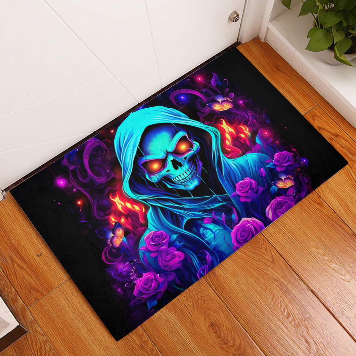 Rose Skull Rubber Doormat Just So We Are Clear I'm Not Afraid Of You