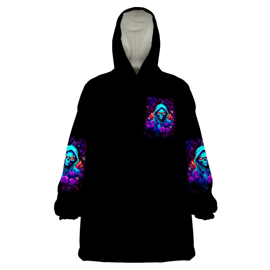 Rose Skull Wearable Blanket Hoodie Just So We Are Clear I'm Not Afraid Of You