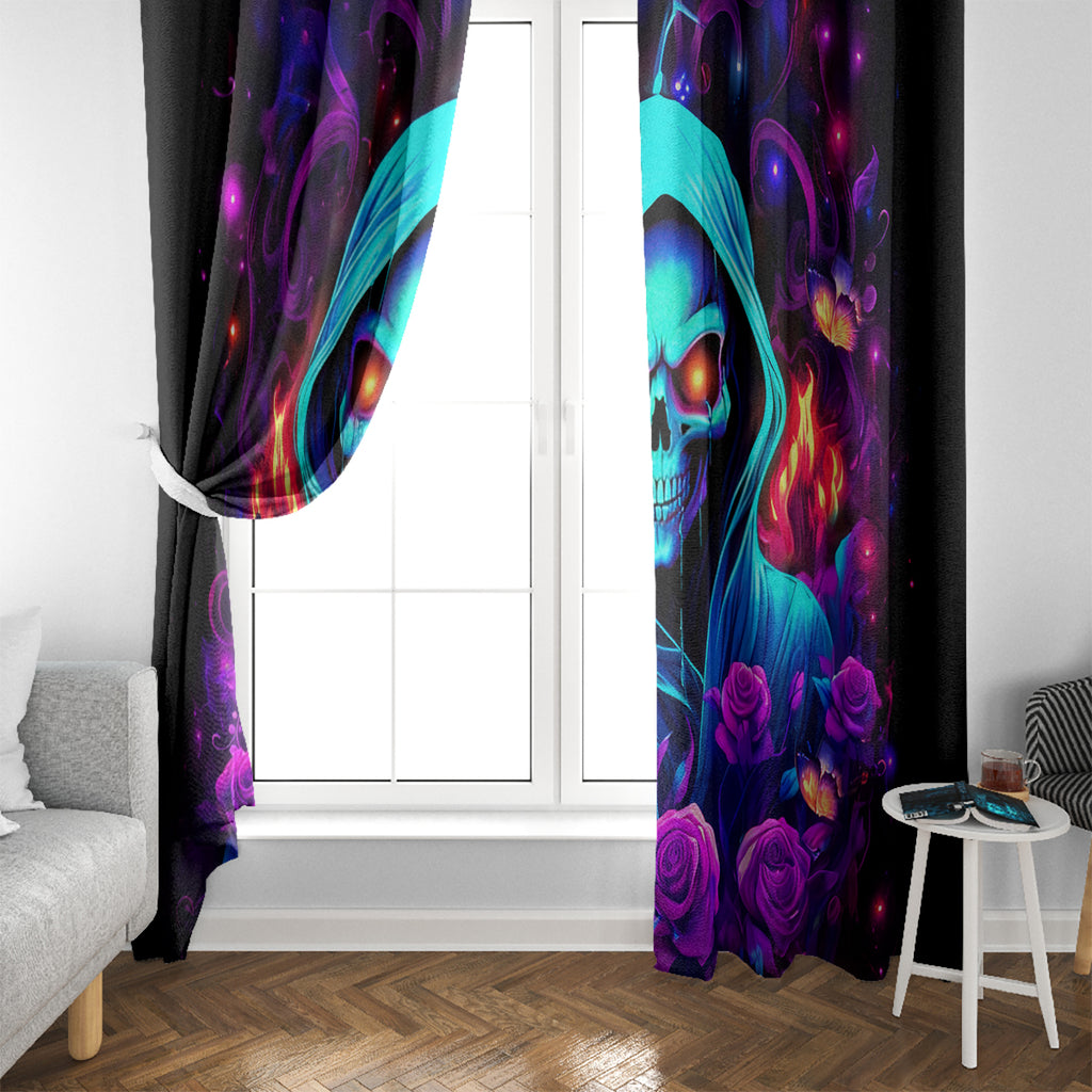 Rose Skull Window Curtain Just So We Are Clear I'm Not Afraid Of You