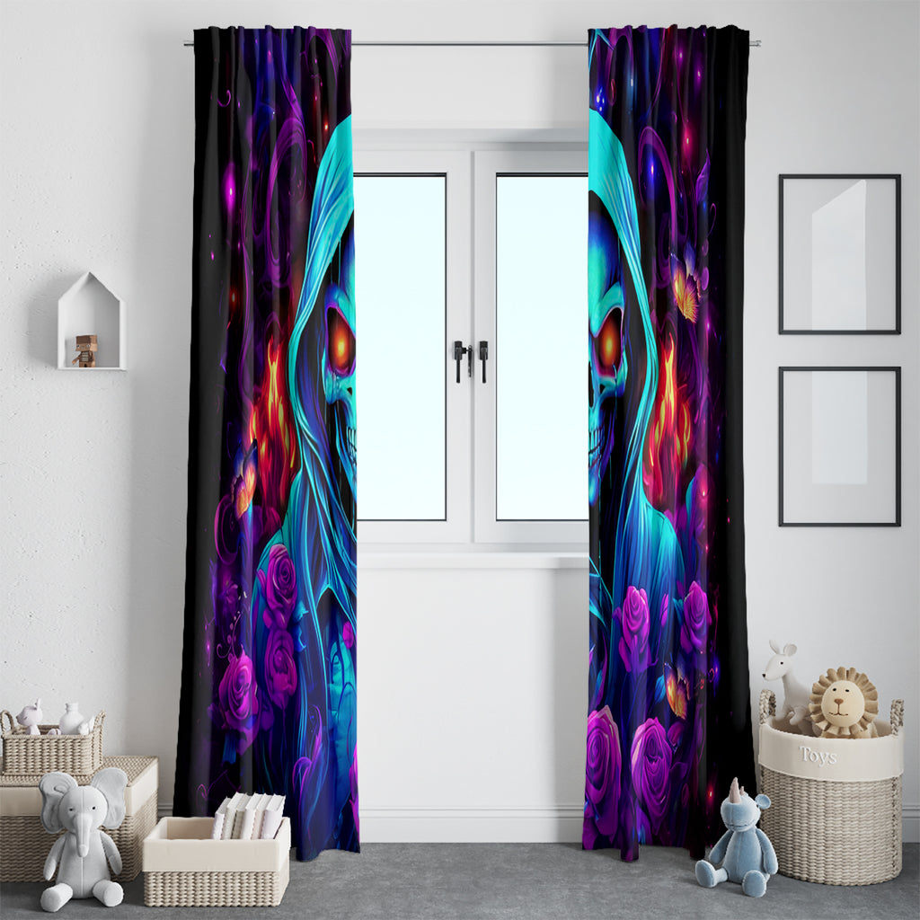 Rose Skull Window Curtain Just So We Are Clear I'm Not Afraid Of You