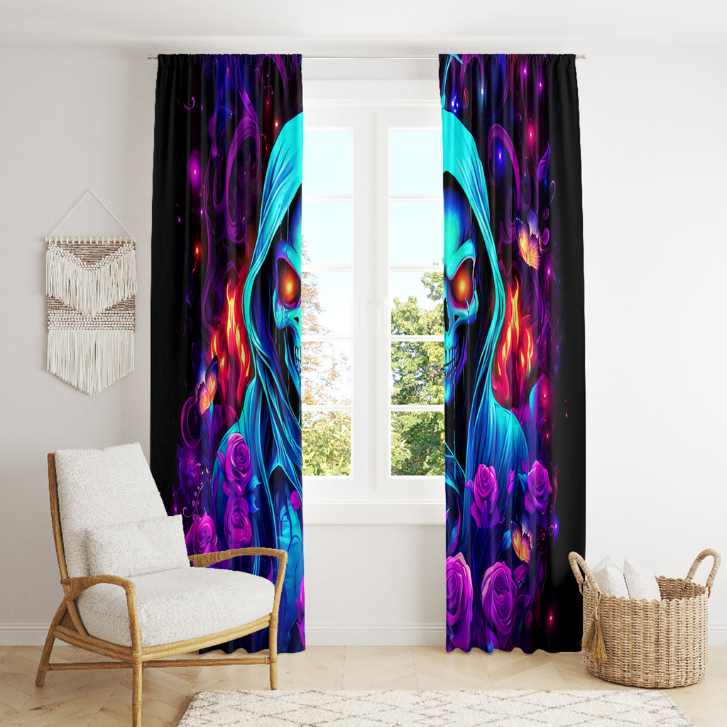 Rose Skull Window Curtain Just So We Are Clear I'm Not Afraid Of You