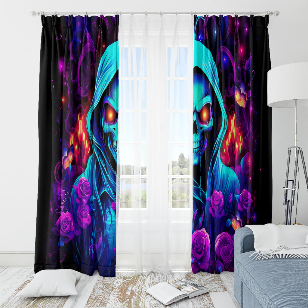 Rose Skull Window Curtain Just So We Are Clear I'm Not Afraid Of You