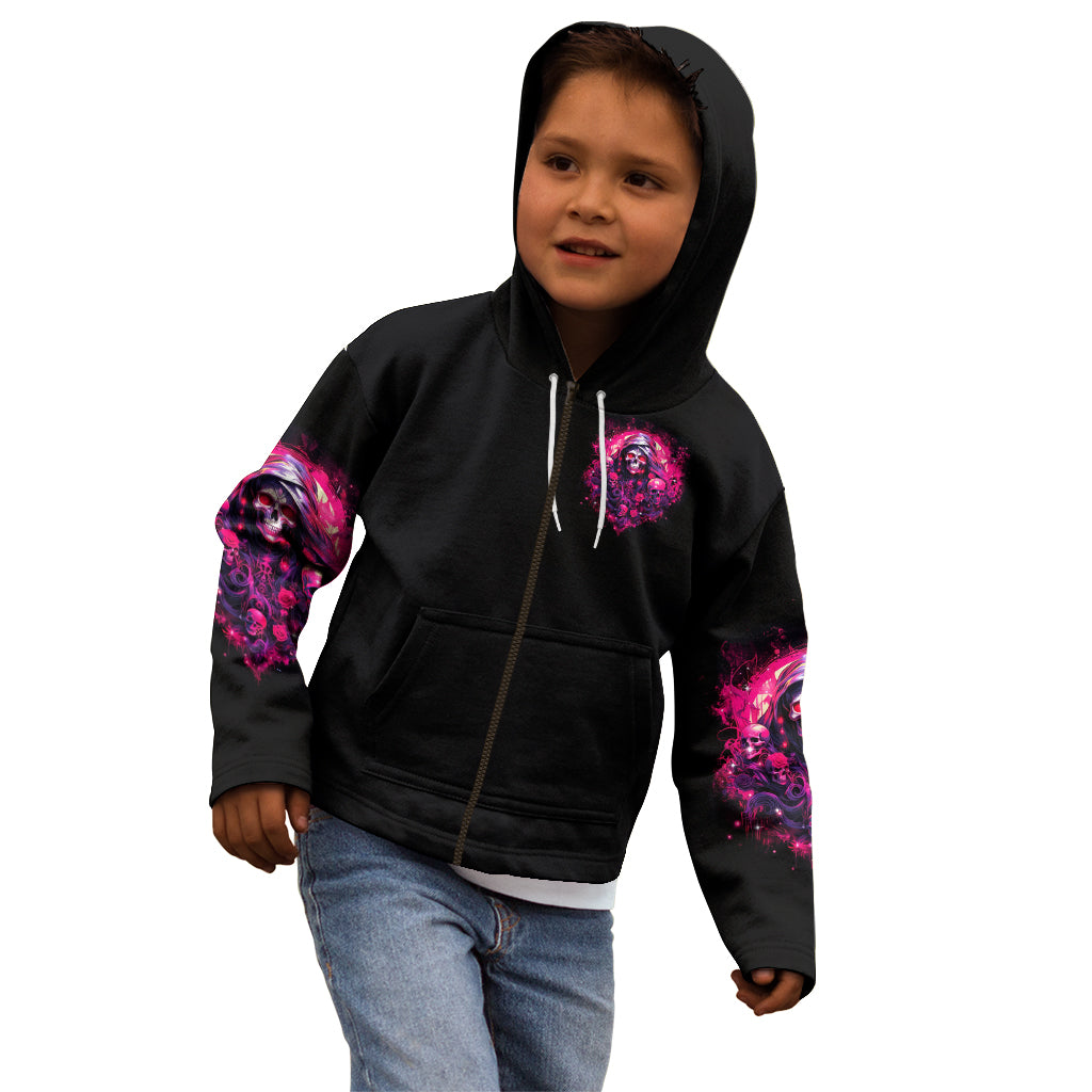 Rose Skull Kid Hoodie Stuck Between IDK IDC And IDGAF