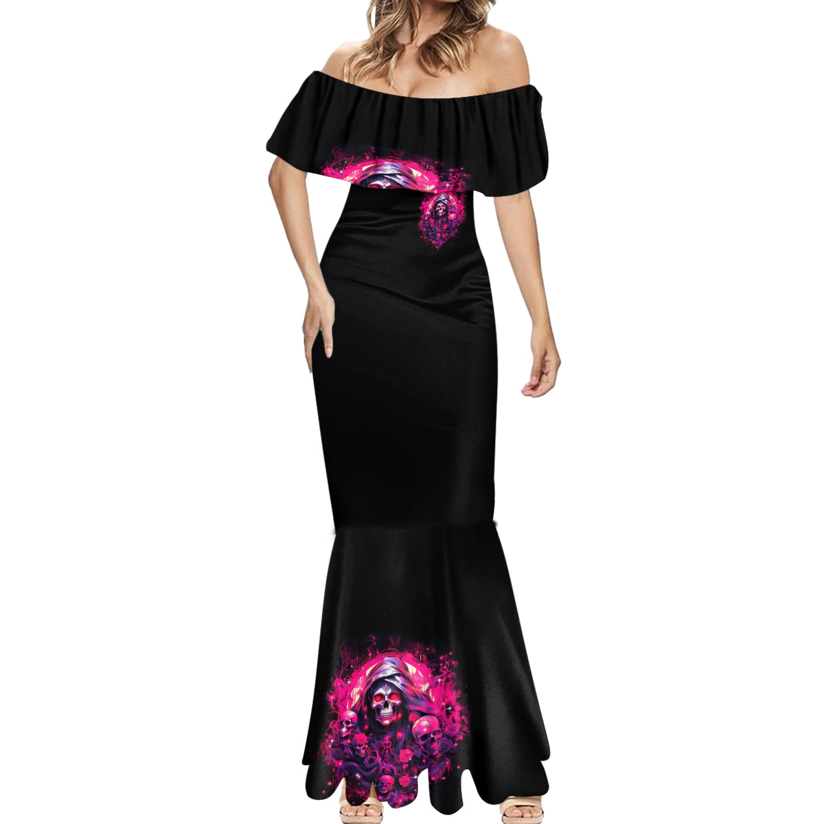 Rose Skull Mermaid Dress Stuck Between IDK IDC And IDGAF
