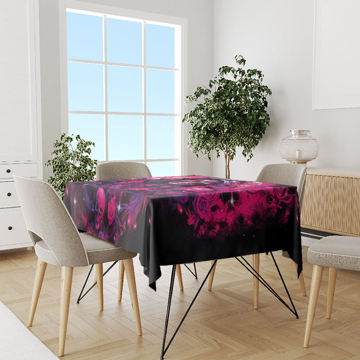 Rose Skull Tablecloth Stuck Between IDK IDC And IDGAF