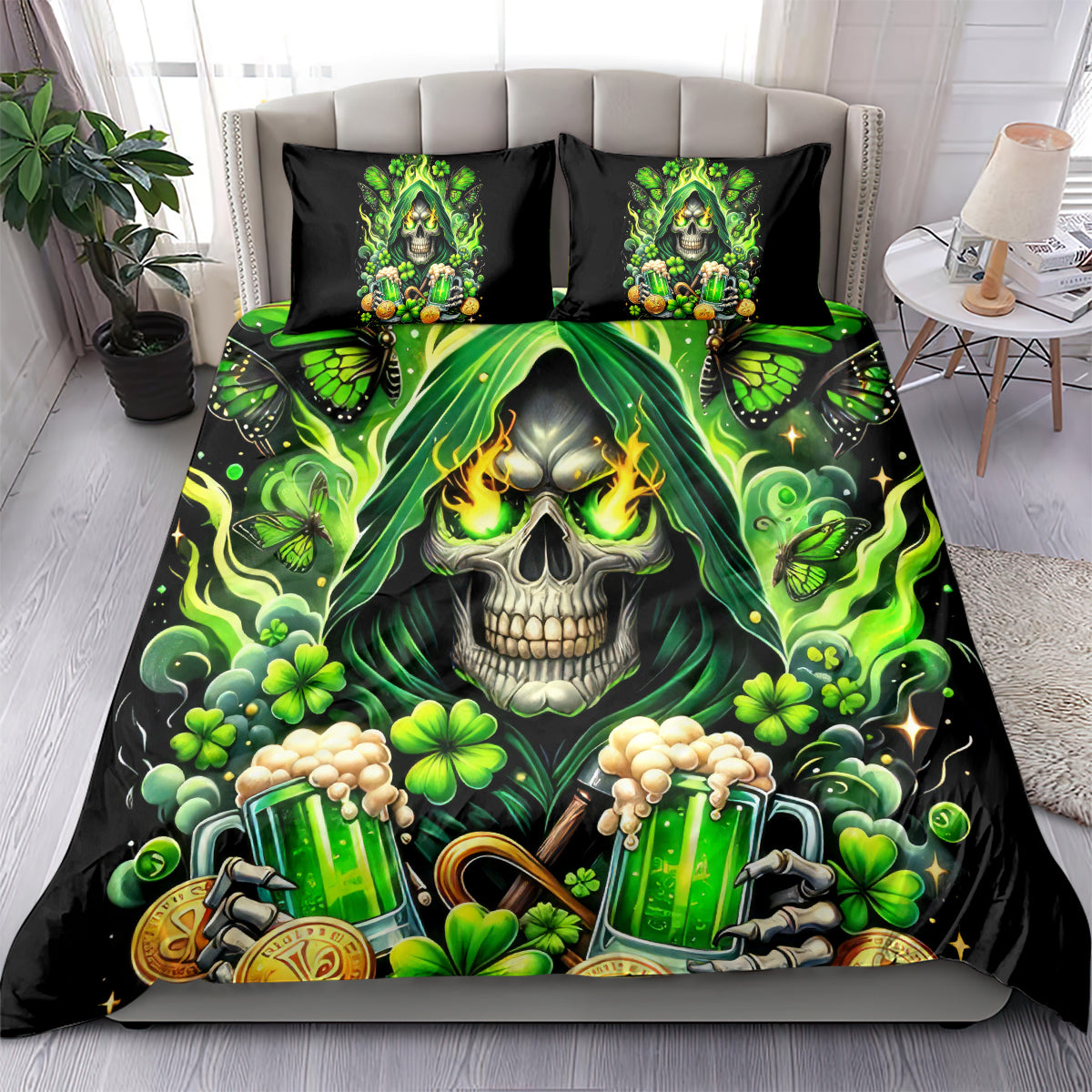 Irish Skull Bedding Set The Devil Whispered To Me I'm Coming For You