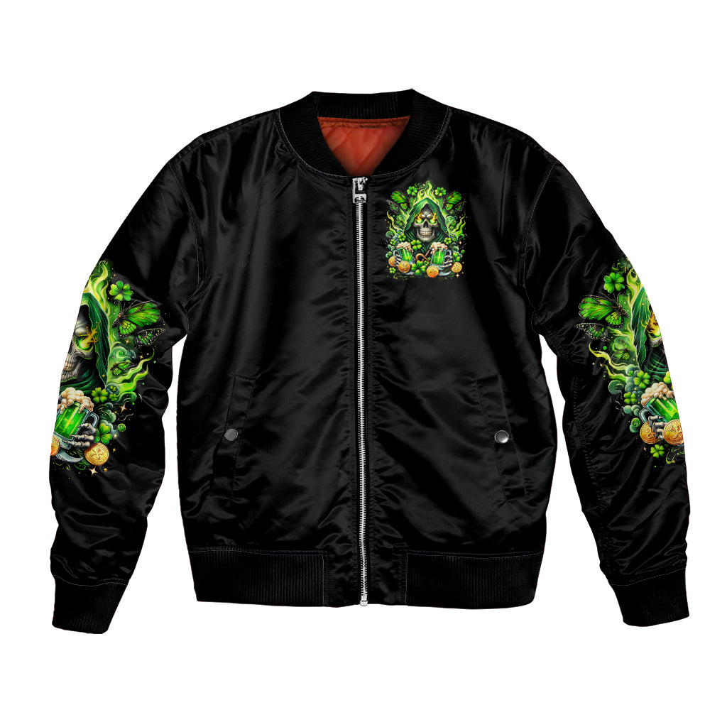 Irish Skull Bomber Jacket The Devil Whispered To Me I'm Coming For You