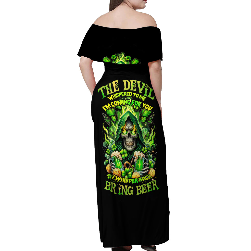 Irish Skull Off Shoulder Maxi Dress The Devil Whispered To Me I'm Coming For You