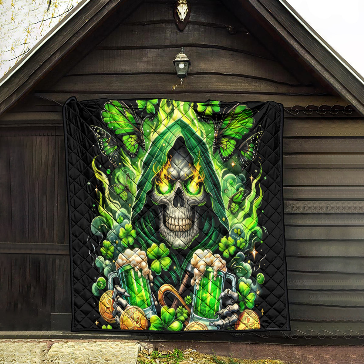 Irish Skull Quilt The Devil Whispered To Me I'm Coming For You
