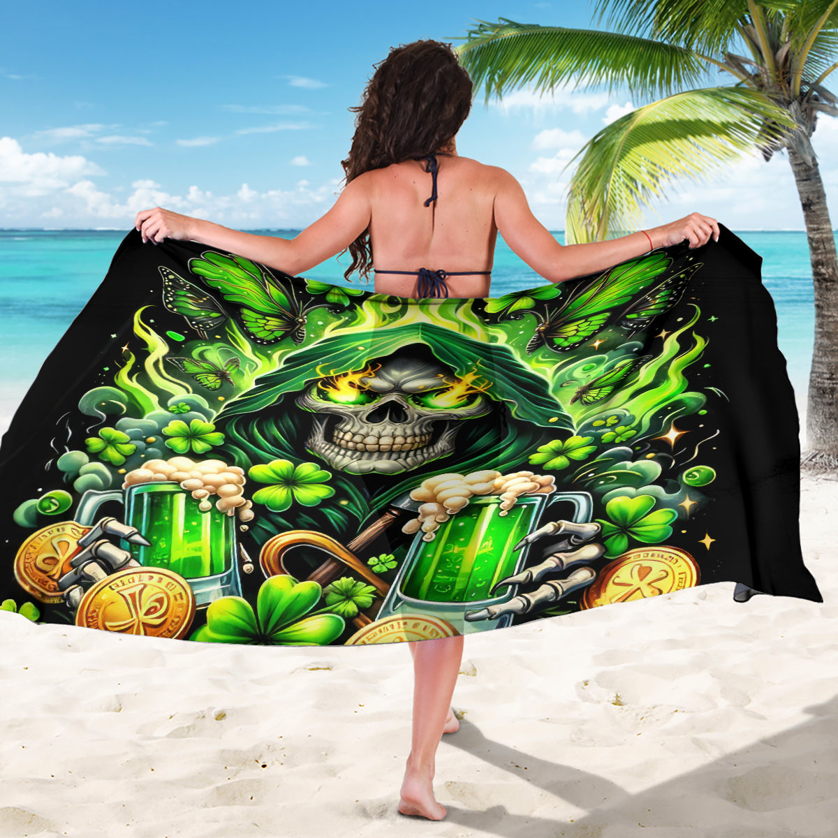 Irish Skull Sarong The Devil Whispered To Me I'm Coming For You