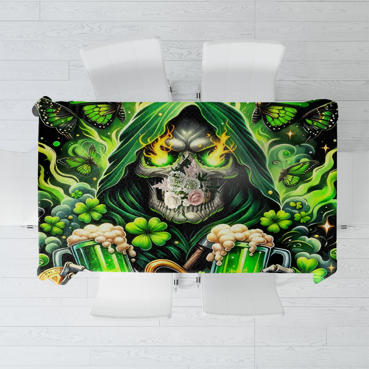 Irish Skull Tablecloth The Devil Whispered To Me I'm Coming For You