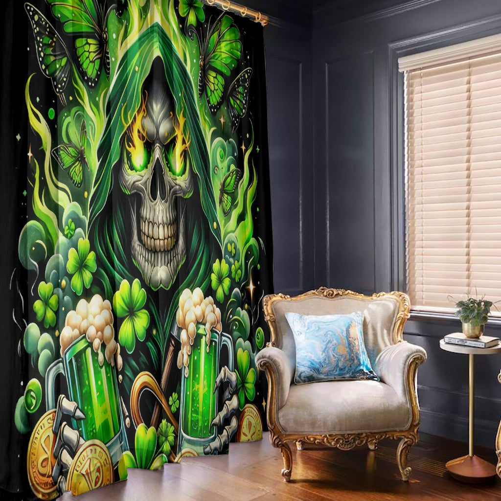 Irish Skull Window Curtain The Devil Whispered To Me I'm Coming For You