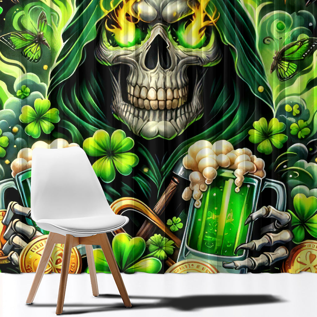 Irish Skull Window Curtain The Devil Whispered To Me I'm Coming For You