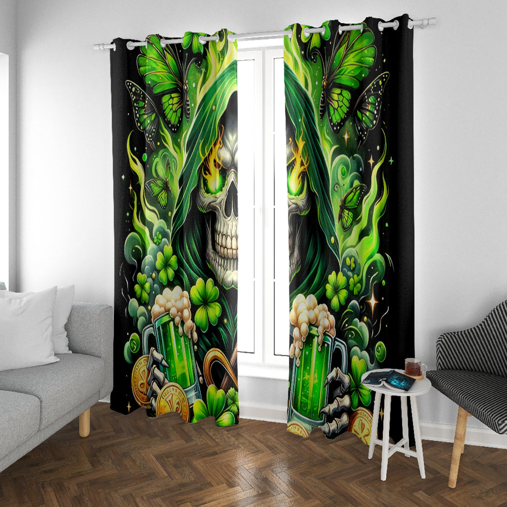 Irish Skull Window Curtain The Devil Whispered To Me I'm Coming For You