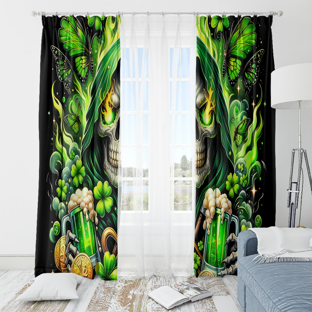 Irish Skull Window Curtain The Devil Whispered To Me I'm Coming For You