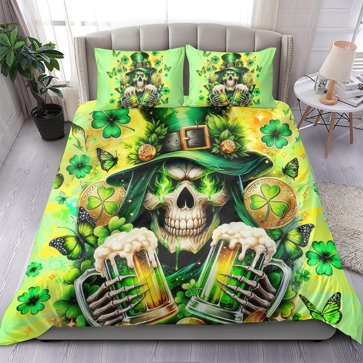 Irish Skull Bedding Set The Devil Whispered To Me I'm Coming For You