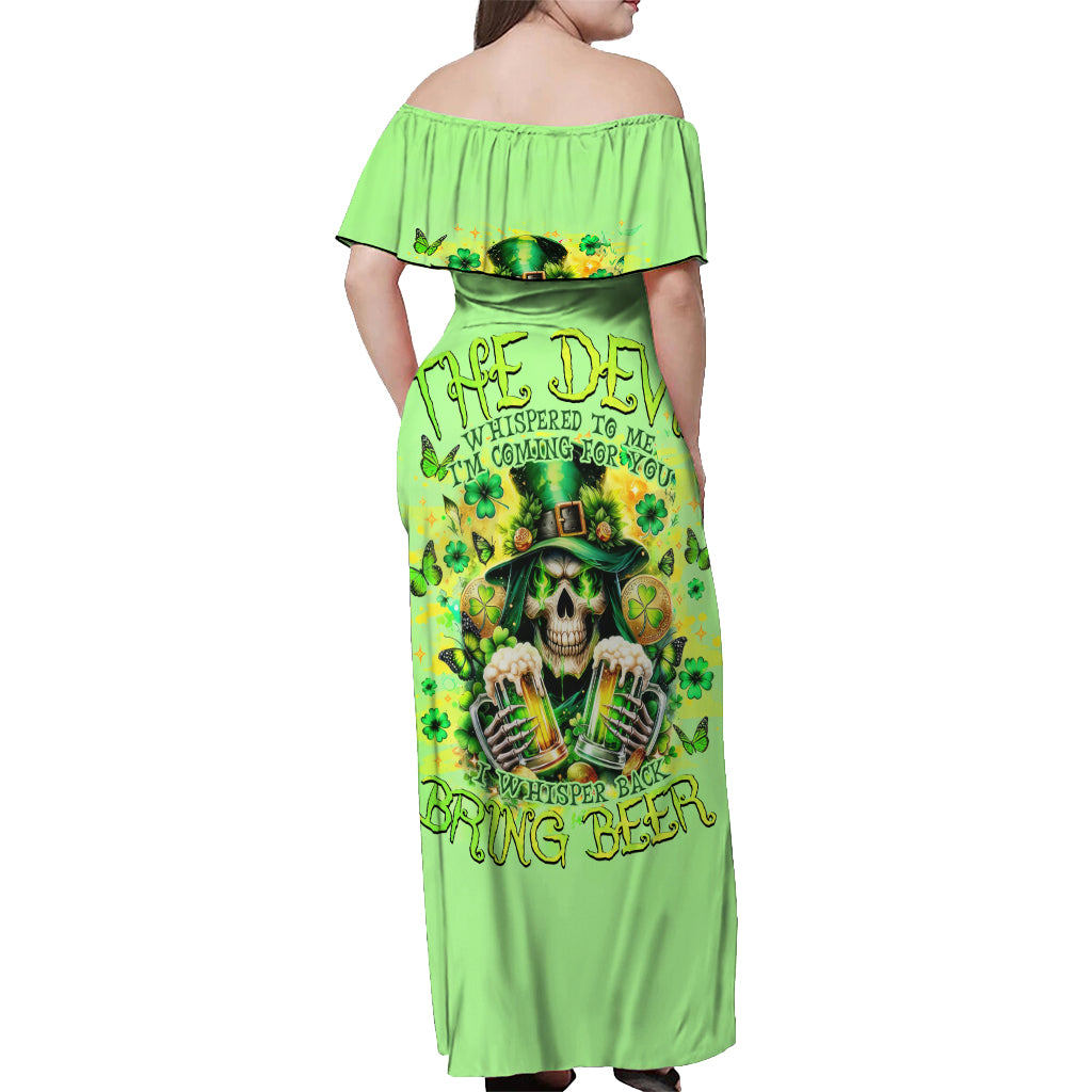 Irish Skull Off Shoulder Maxi Dress The Devil Whispered To Me I'm Coming For You