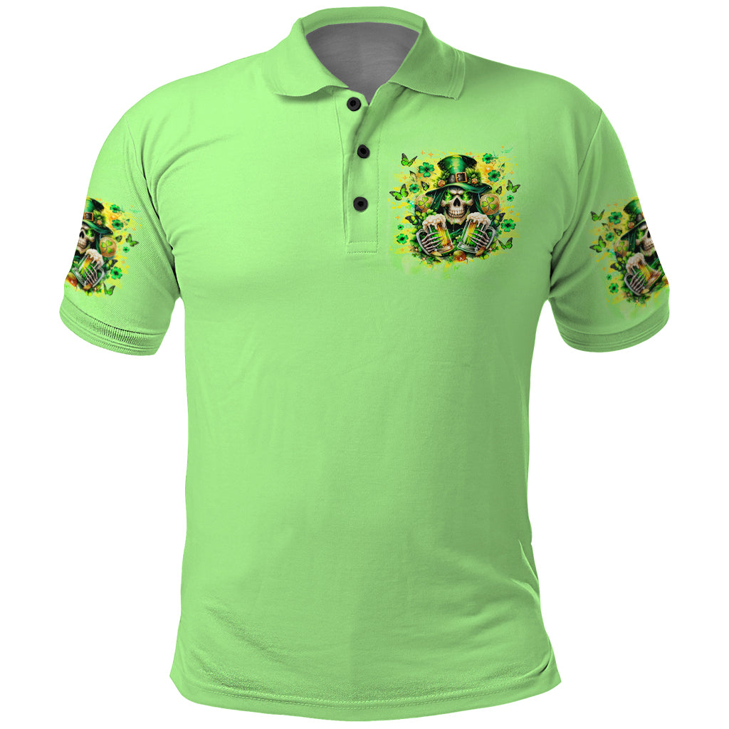 Irish Skull Polo Shirt The Devil Whispered To Me I'm Coming For You
