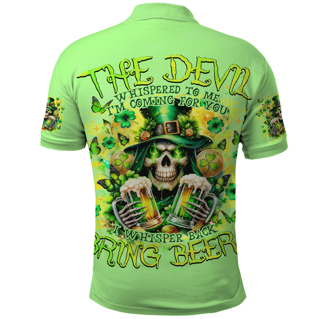 Irish Skull Polo Shirt The Devil Whispered To Me I'm Coming For You