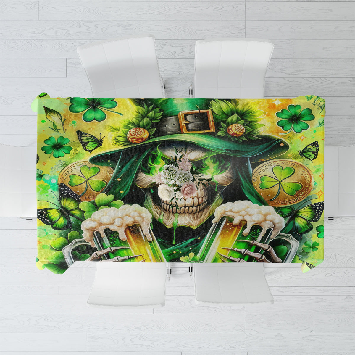 Irish Skull Tablecloth The Devil Whispered To Me I'm Coming For You