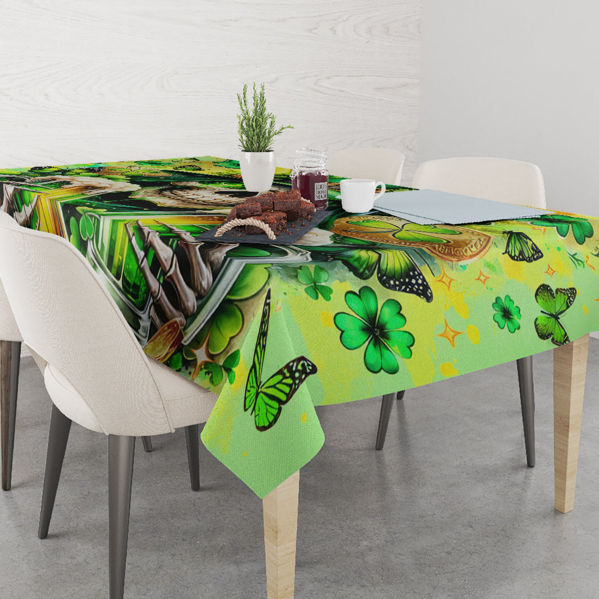 Irish Skull Tablecloth The Devil Whispered To Me I'm Coming For You