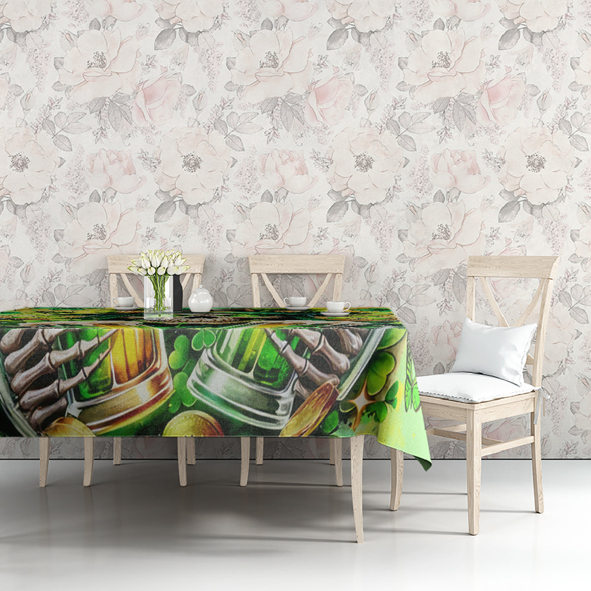 Irish Skull Tablecloth The Devil Whispered To Me I'm Coming For You