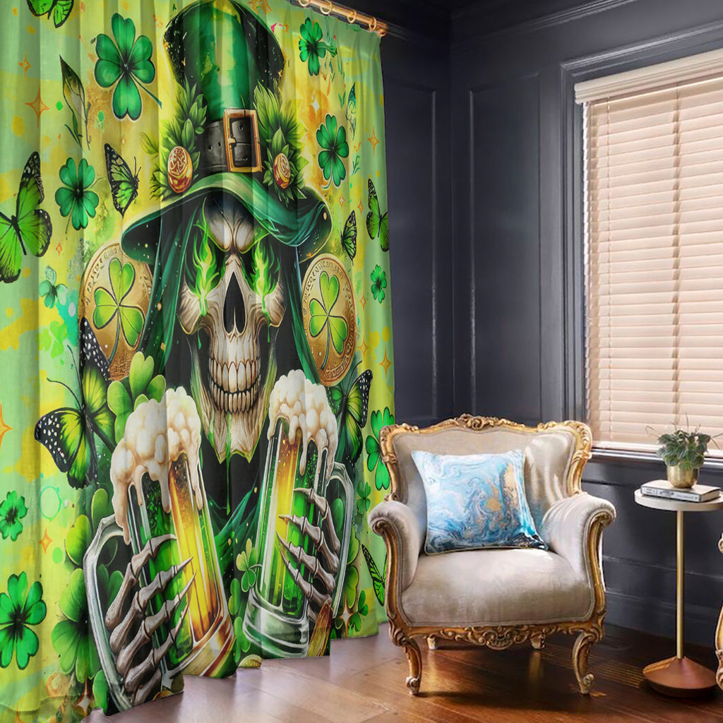Irish Skull Window Curtain The Devil Whispered To Me I'm Coming For You