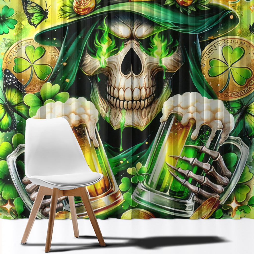 Irish Skull Window Curtain The Devil Whispered To Me I'm Coming For You