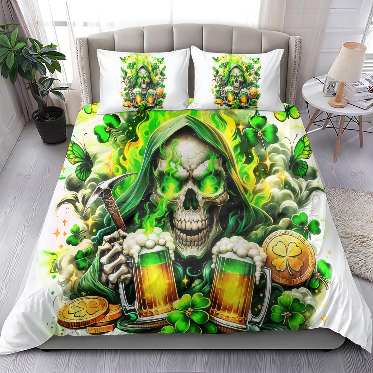 Irish Skull Bedding Set I Whisper Back Bring Beer