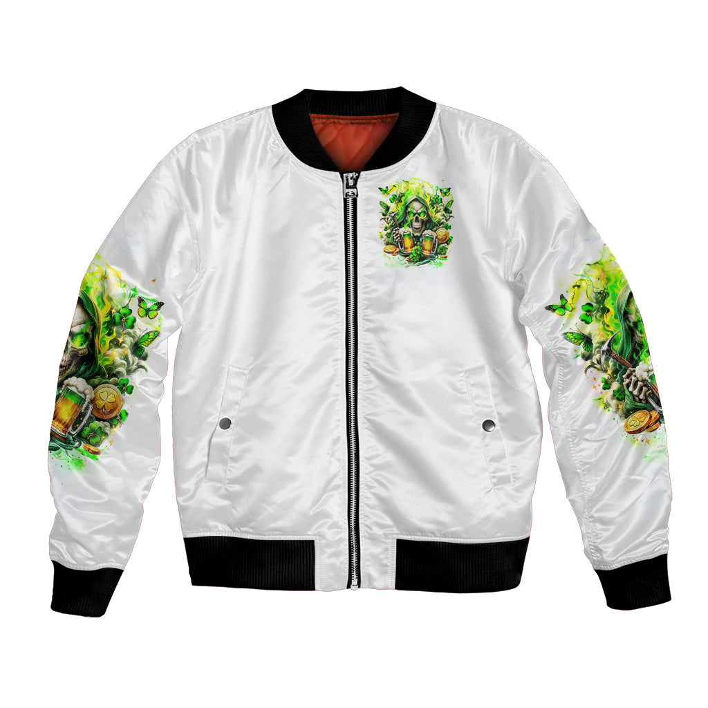 Irish Skull Bomber Jacket I Whisper Back Bring Beer
