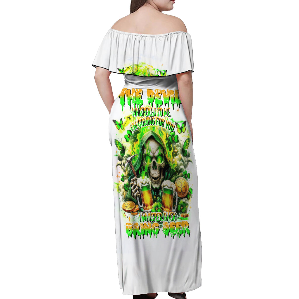 Irish Skull Off Shoulder Maxi Dress I Whisper Back Bring Beer